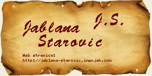 Jablana Starović vizit kartica